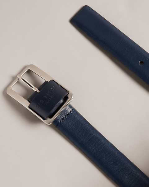 Men | Centre Bar Buckle Belt | Navy
