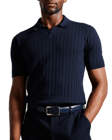 Men | Centre Bar Buckle Belt | Navy