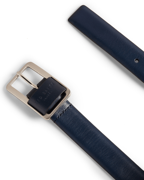 Men | Centre Bar Buckle Belt | Navy