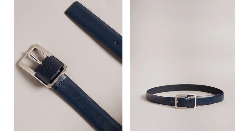 Men | Centre Bar Buckle Belt | Navy