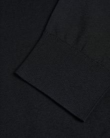 Men | Long Sleeve Regular Half Zip Rayon | Black