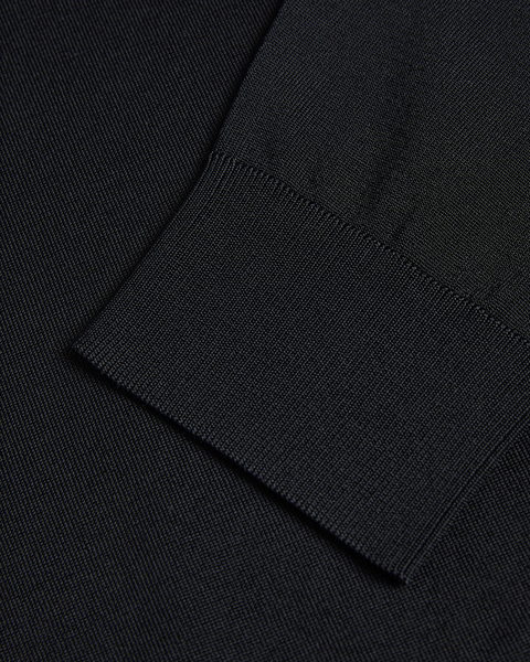 Men | Long Sleeve Regular Half Zip Rayon | Black