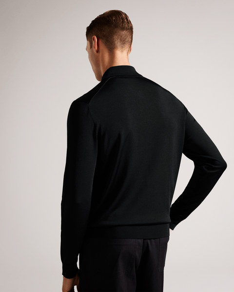 Men | Long Sleeve Regular Half Zip Rayon | Black