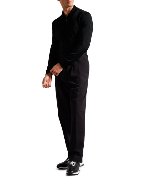 Men | Long Sleeve Regular Half Zip Rayon | Black