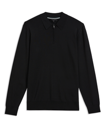 Men | Long Sleeve Regular Half Zip Rayon | Black