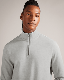 Men | Long Sleeve Half Zip | Light Pastel Grey