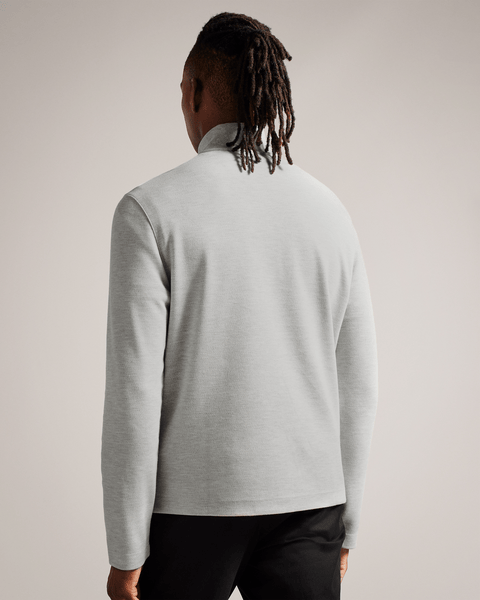 Men | Long Sleeve Half Zip | Light Pastel Grey