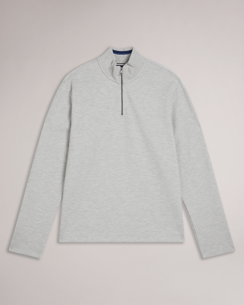 Men | Long Sleeve Half Zip | Light Pastel Grey