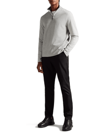 Men | Long Sleeve Half Zip | Light Pastel Grey