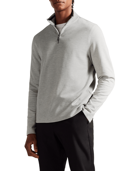 Men | Long Sleeve Half Zip | Light Pastel Grey