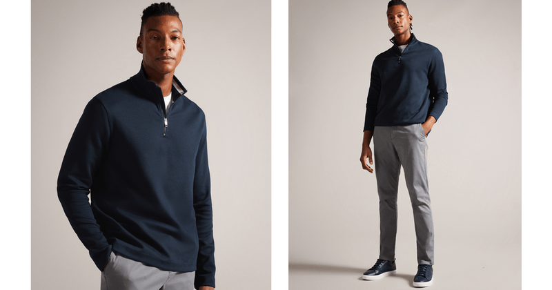 Men | Long Sleeve Half Zip | Navy