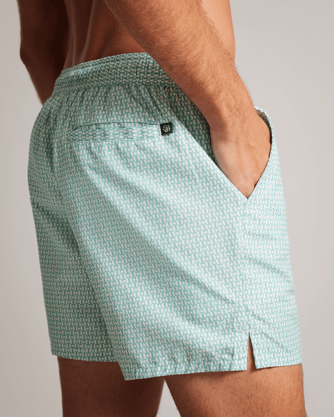 Men | Geometric Swimshort | Moss Green