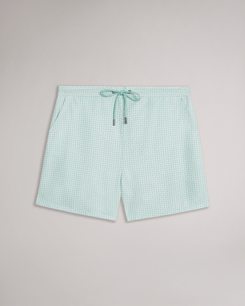 Men | Geometric Swimshort | Moss Green