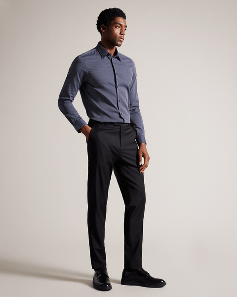 Men | Long Sleeve Circle Weave Shirt | Navy