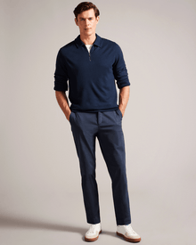 Men | Long Sleeve Regular Soft Touch Pol | Navy Grey