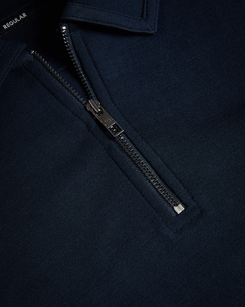 Men | Long Sleeve Regular Soft Touch Pol | Navy Grey