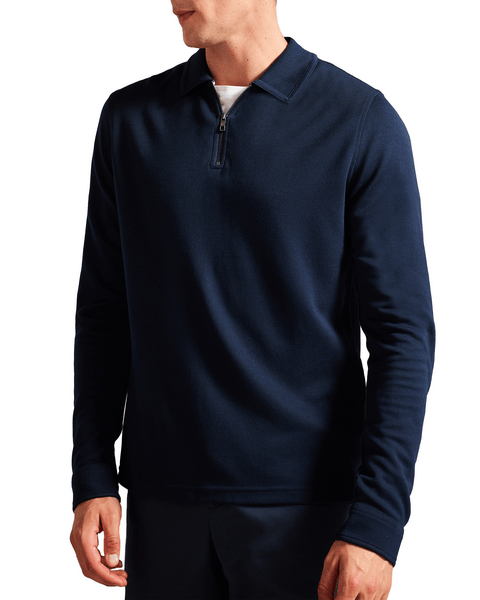 Men | Long Sleeve Regular Soft Touch Pol | Navy Grey