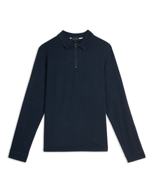 Men | Long Sleeve Regular Soft Touch Pol | Navy Grey