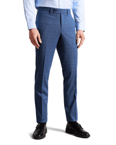 Men | Check Suit Trousers | Navy