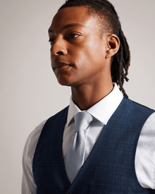 Men | Check Waistcoat | Navy