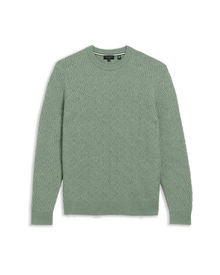 Men | Long Sleeve Textured Cable Crew Ne | Sage