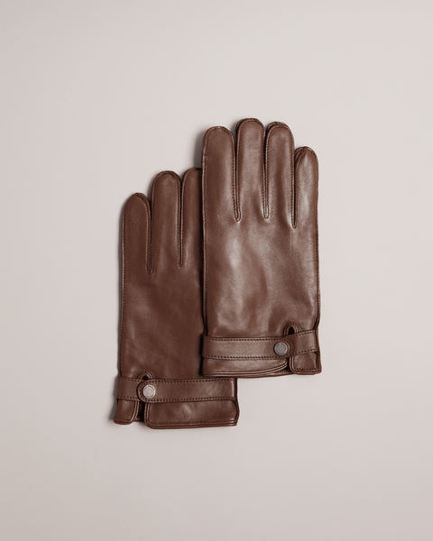 Men | Leather Gloves | Brown Red