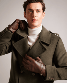 Men | Leather Gloves | Brown Red