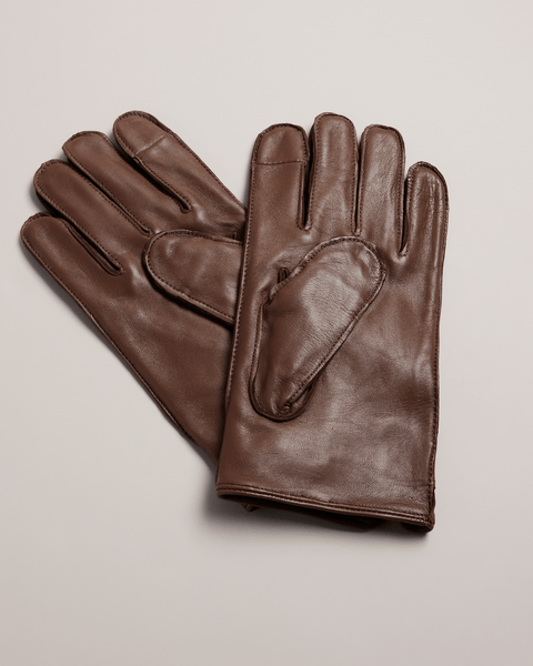 Men | Leather Gloves | Brown Red