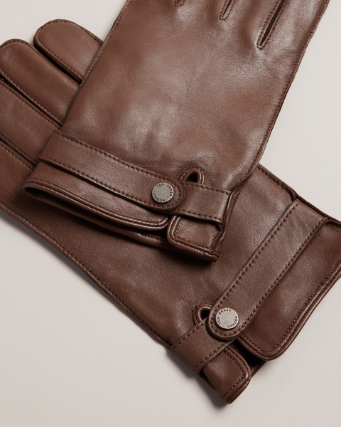 Men | Leather Gloves | Brown Red