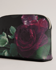 Men | Floral Printed Makeup Bag | Black