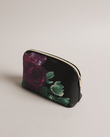 Men | Floral Printed Makeup Bag | Black