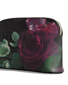 Men | Floral Printed Makeup Bag | Black