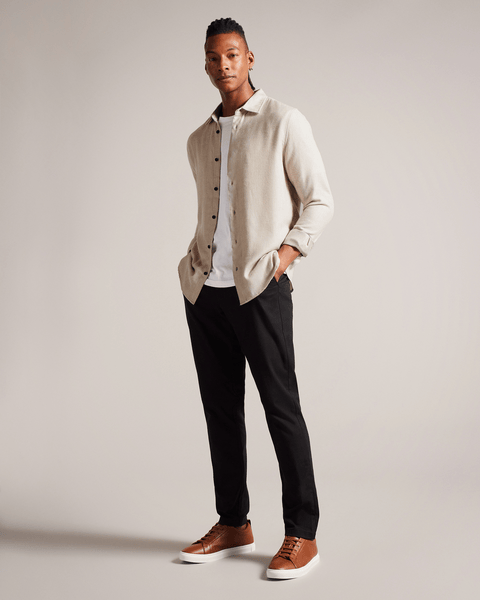 Men | Lightweight Twill Flannel | Stone