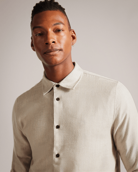 Men | Lightweight Twill Flannel | Stone