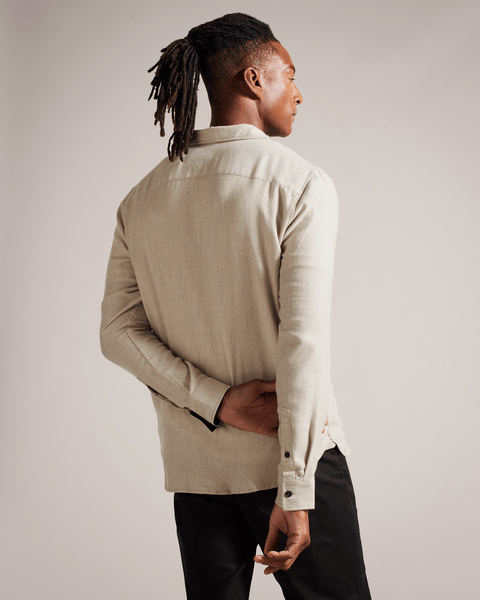 Men | Lightweight Twill Flannel | Stone