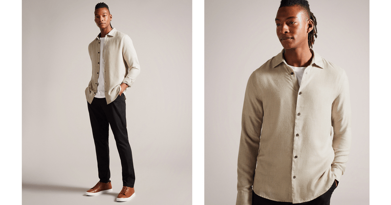 Men | Lightweight Twill Flannel | Stone