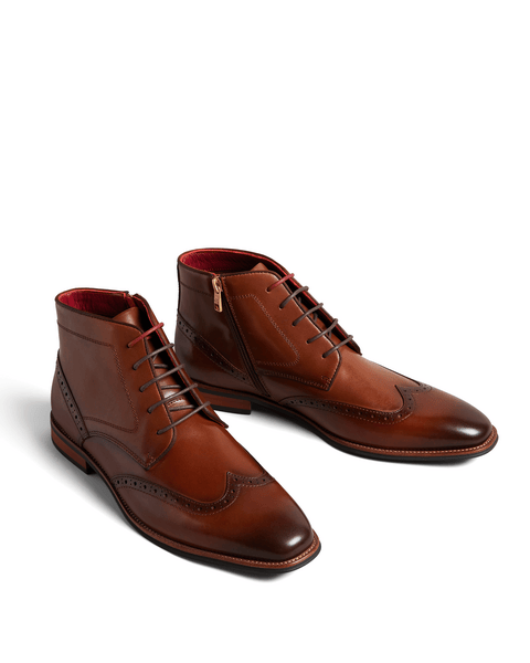 Men | Brogue Chukka Boot | Pale Brown