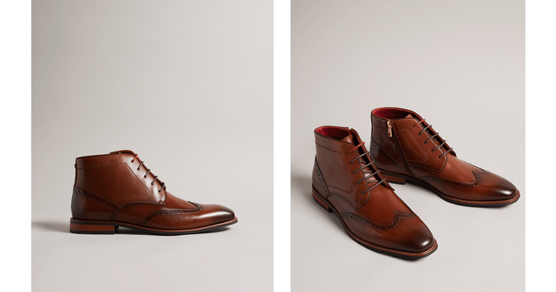 Men | Brogue Chukka Boot | Pale Brown