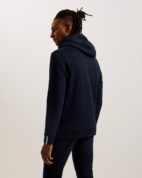 Men | Drotow Long Sleeve Regular Branded Hood | Navy