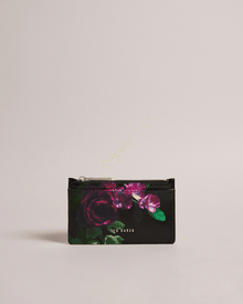 Men | Floral Printed Card Holde | Black