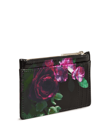 Men | Floral Printed Card Holde | Black