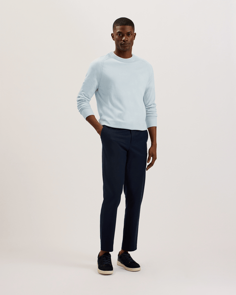 Men | Long Sleeve Regular Silk Blend Cre | Light Blue