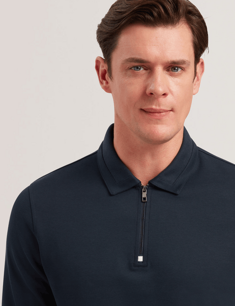 Men | Ingmar Long Sleeve Regular Fit Half Zip | Navy