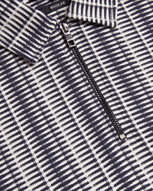 Men | Capuzzo Long Sleeve Textured Open Neck | Navy