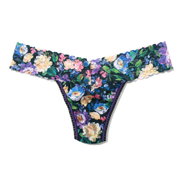 Signature Lace Low Rise Thong | Dream Garden (Black)