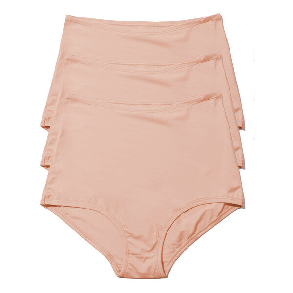 YourFit Os High Rise Boyshort 3-Pack | Almond Milk (Brown)