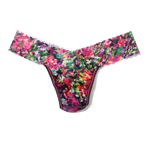 Signature Lace Low Rise Thong | Celebration (Black)