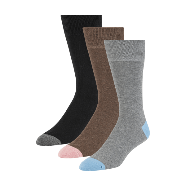 Men | 3 Pack Non Terry Crew | Medium Grey
