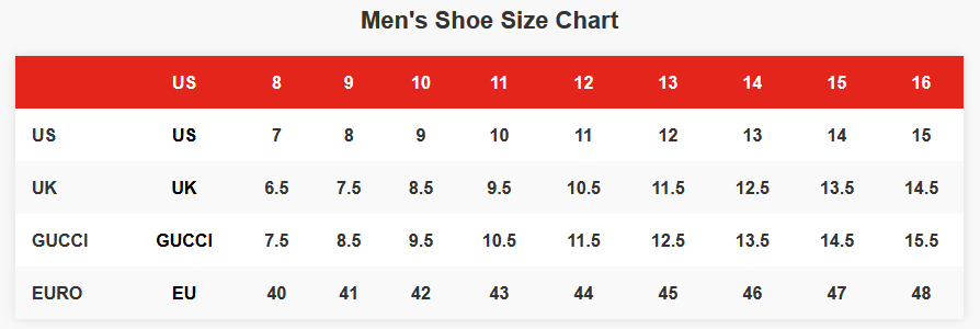 Product size guide