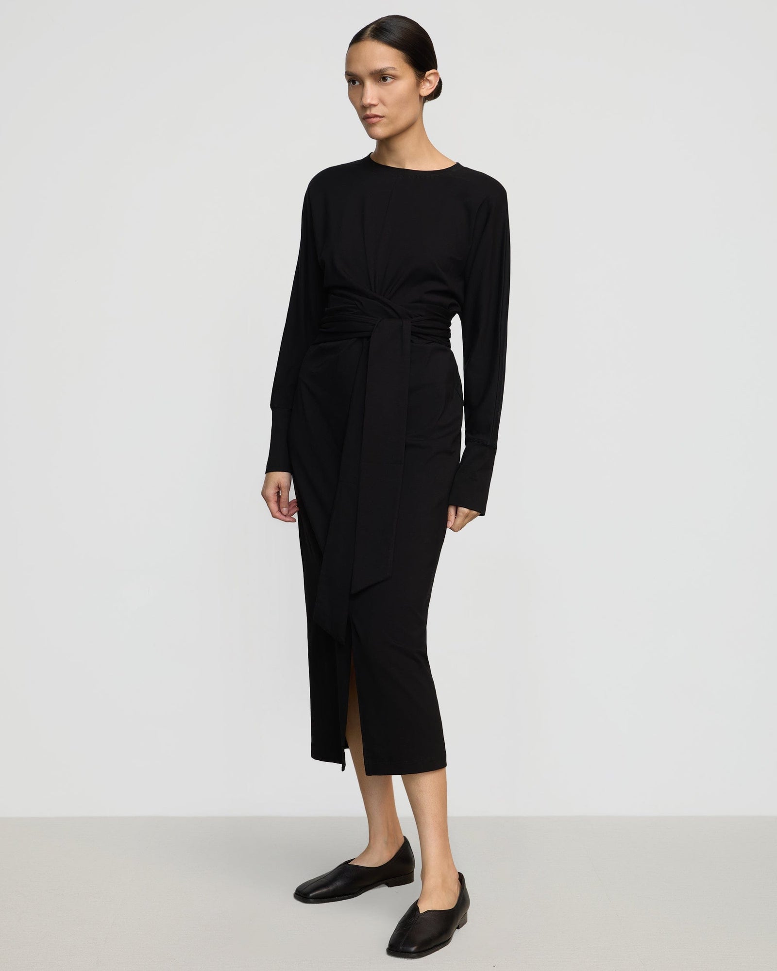 Wei Tie-Front Organic Cotton Dress | Black